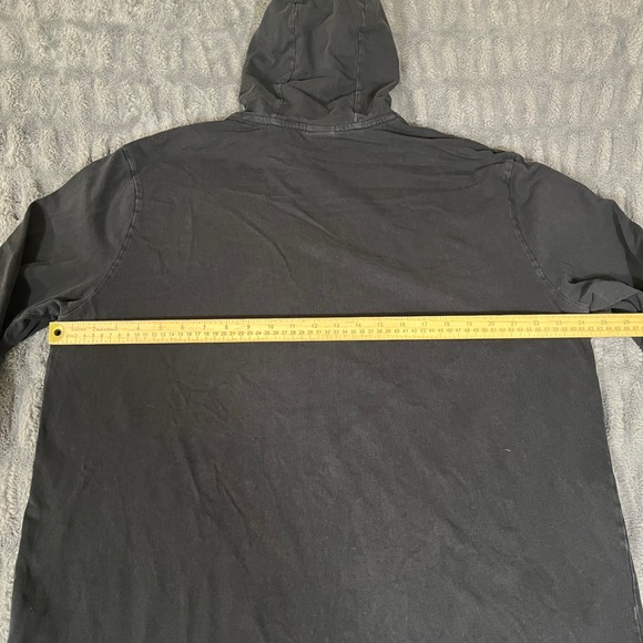 Nike Black Long Sleeve Hooded T Shirt Size XXL Cotton Made in Malaysia *Stain - Picture 7 of 11